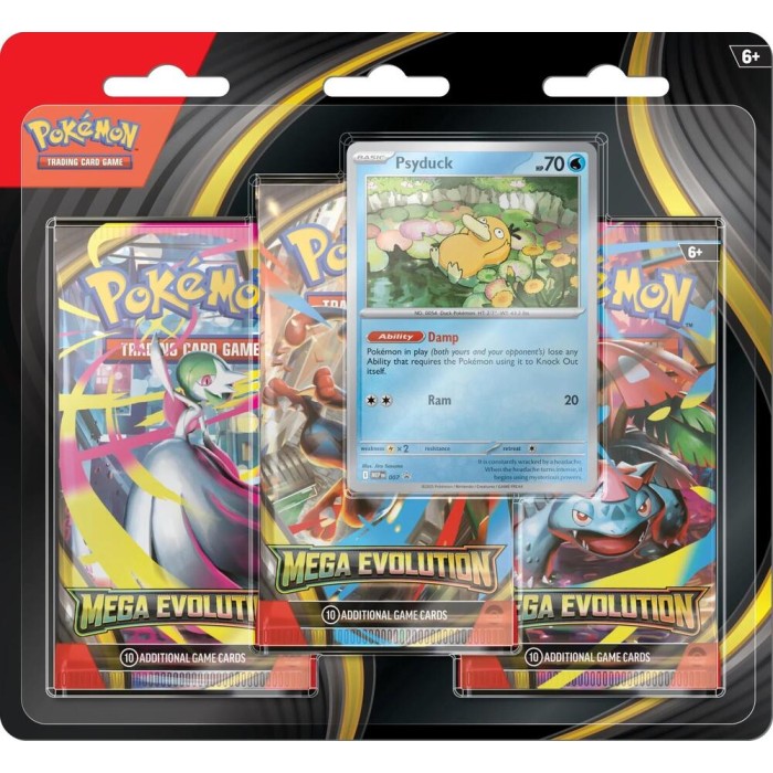 Mega Evolutions 3 Pack Blister [Psyduck] (English) - Mega Evolution (MEG)